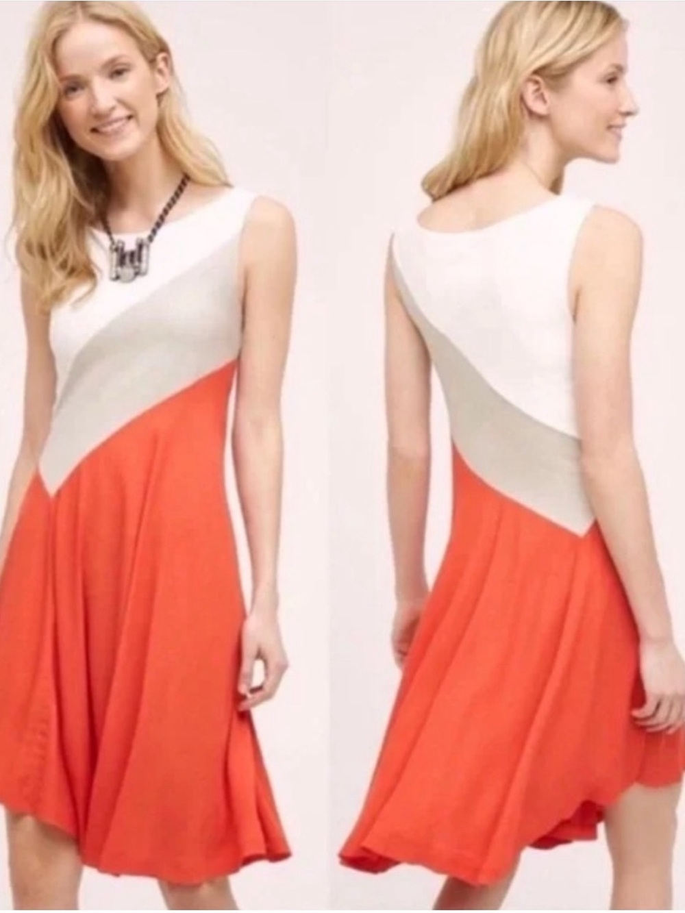 Anthropologie Maeve Cameron Dress | Colorblock Sleeveless Fit-and-Flare Dress